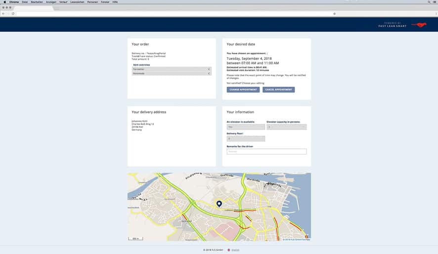 Screenshot of our FLS PORTAL for smart Field Service Management